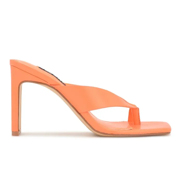 Durlife Heeled Thong Sandals Orange Women Nine West Sandals