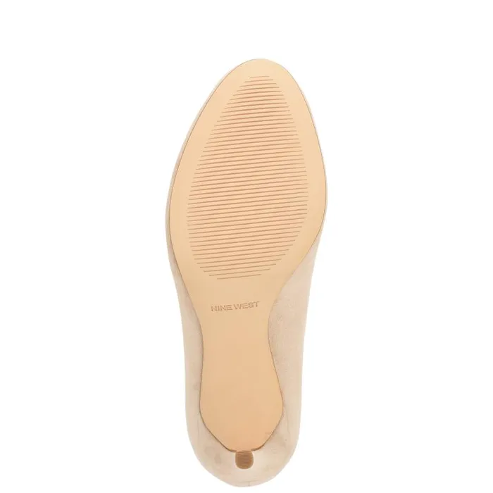 Dylan Round Toe Pumps Barely Nude Suede Women Nine West Heels