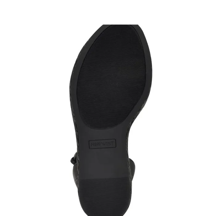 Eaden Woven Wedge Sandals Black Women Nine West Sandals