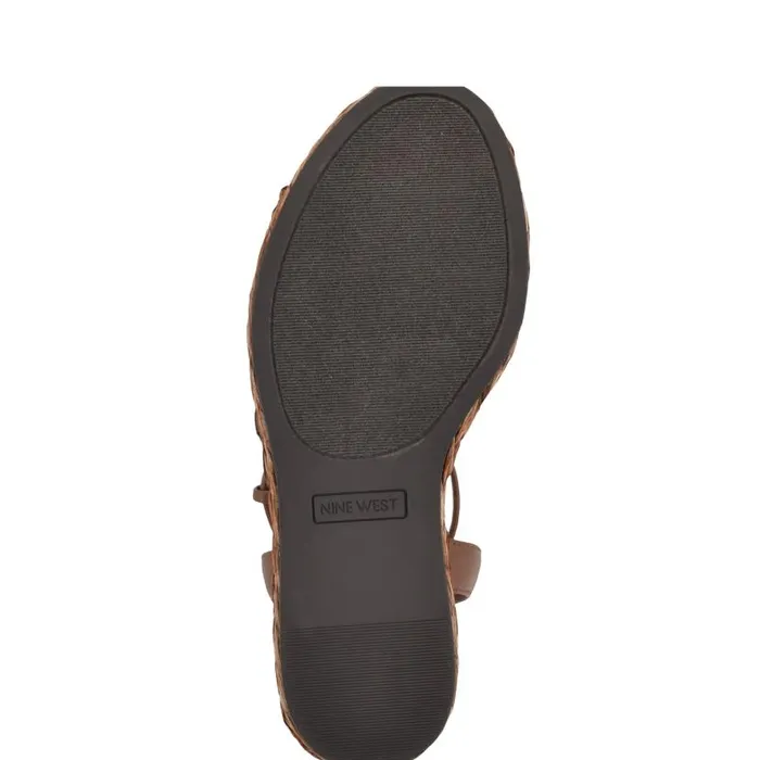 Eaden Woven Wedge Sandals Brown Women Nine West Sandals