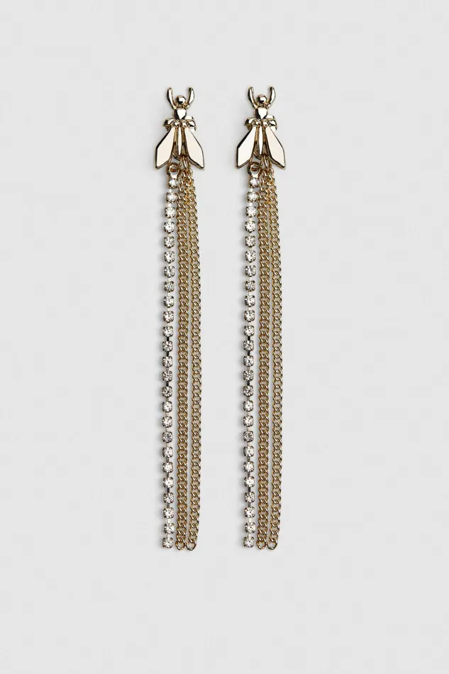 Earrings Women Patrizia Pepe Brass And Glass Earrings Gold Crystal
