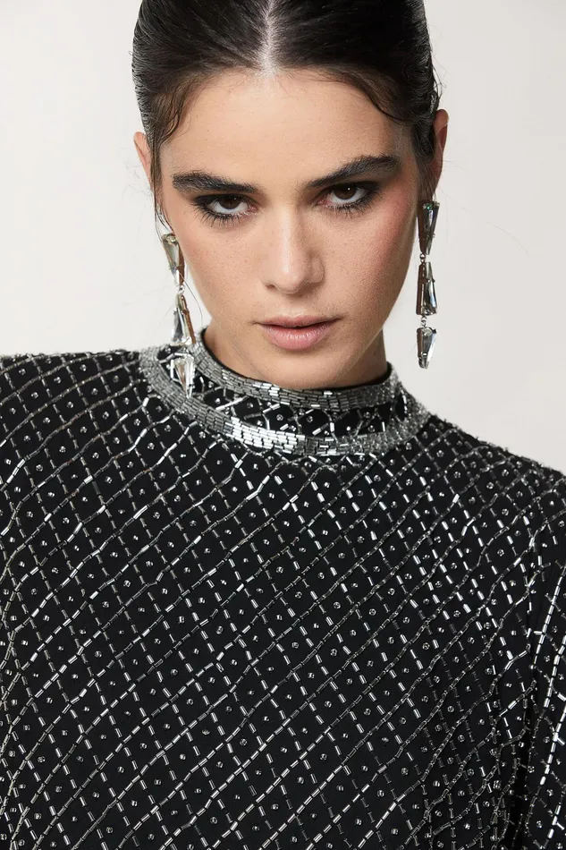 Earrings Women Patrizia Pepe Brass Earrings With Rhinestones Crystal Strass