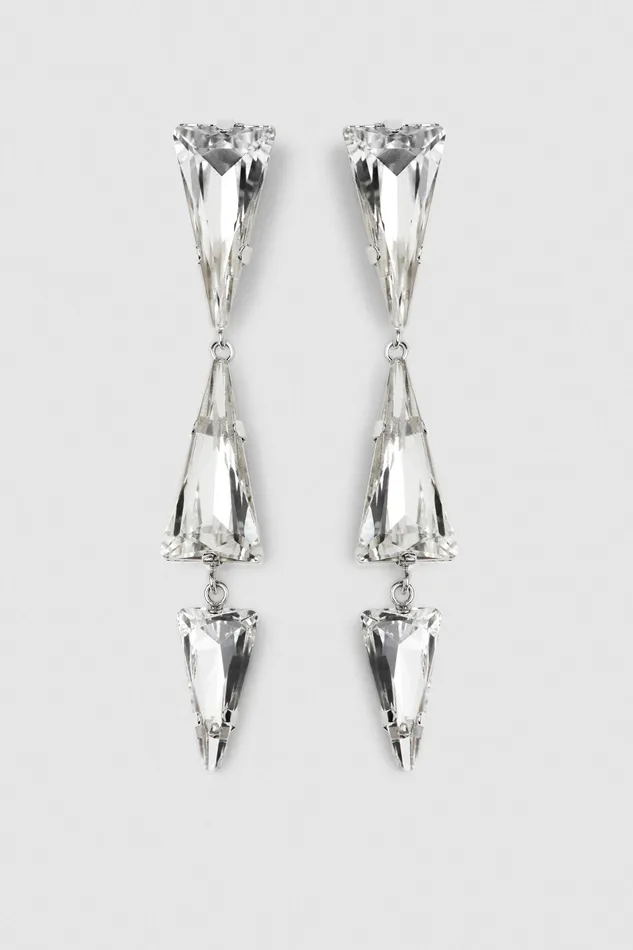 Earrings Women Patrizia Pepe Brass Earrings With Rhinestones Crystal Strass