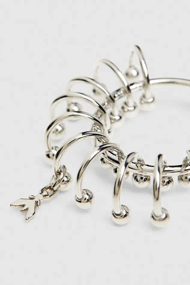 Earrings Women Patrizia Pepe Hoop Earrings With Rings Shiny Silver