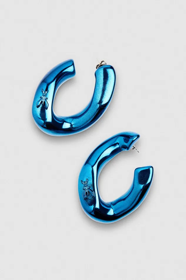Earrings Women Patrizia Pepe Metal Earrings Shiny Blue