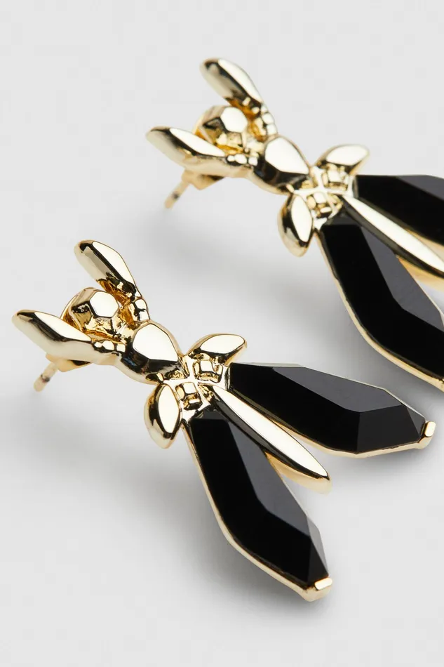 Earrings Women Patrizia Pepe Precious Fly Earrings With Stones Costellation Black