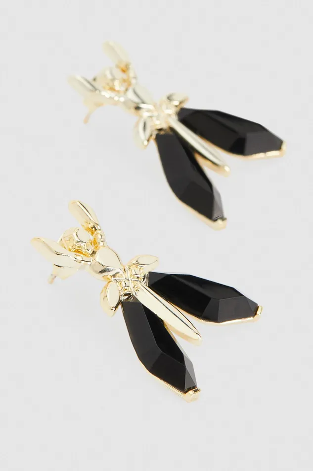 Earrings Women Patrizia Pepe Precious Fly Earrings With Stones Costellation Black