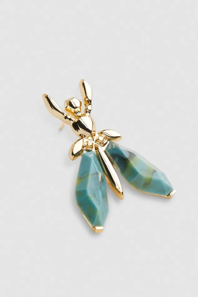 Earrings Women Patrizia Pepe Precious Fly Earrings With Stones Shaded Tuscany Green