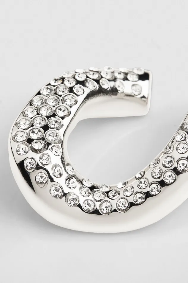 Earrings Women Patrizia Pepe Rhinestone Maxichain Earrings Crystal Strass