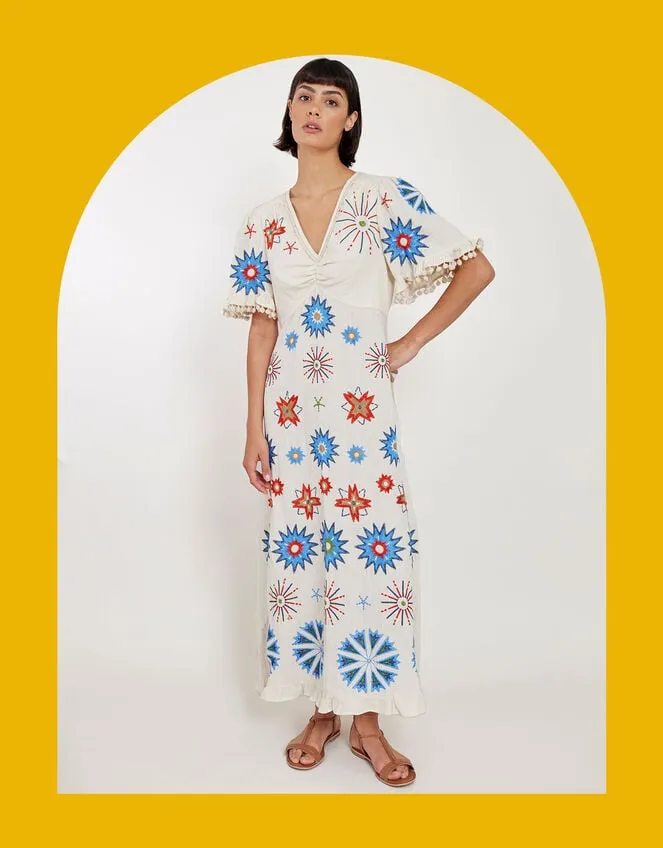 East Embroidered Maxi Dress Ivory Women Monsoon Dresses