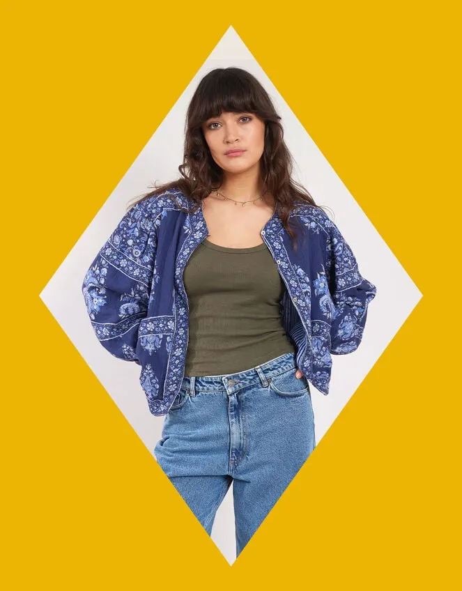 East Print Jacket Blue Women Monsoon Jackets