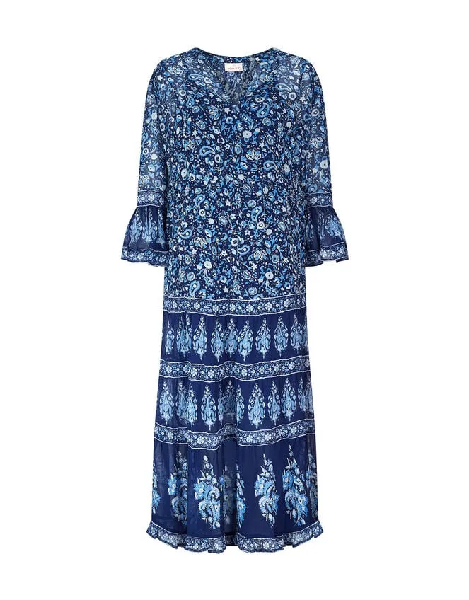 East Print Tiered Maxi Dress Blue Women Monsoon Dresses