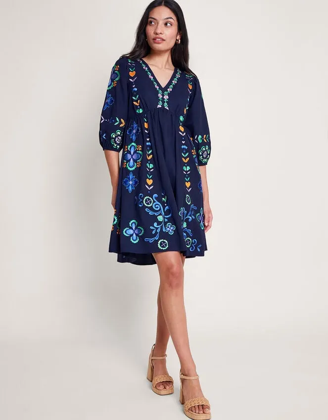 Eden Embroidered Dress Blue Women Monsoon Dresses