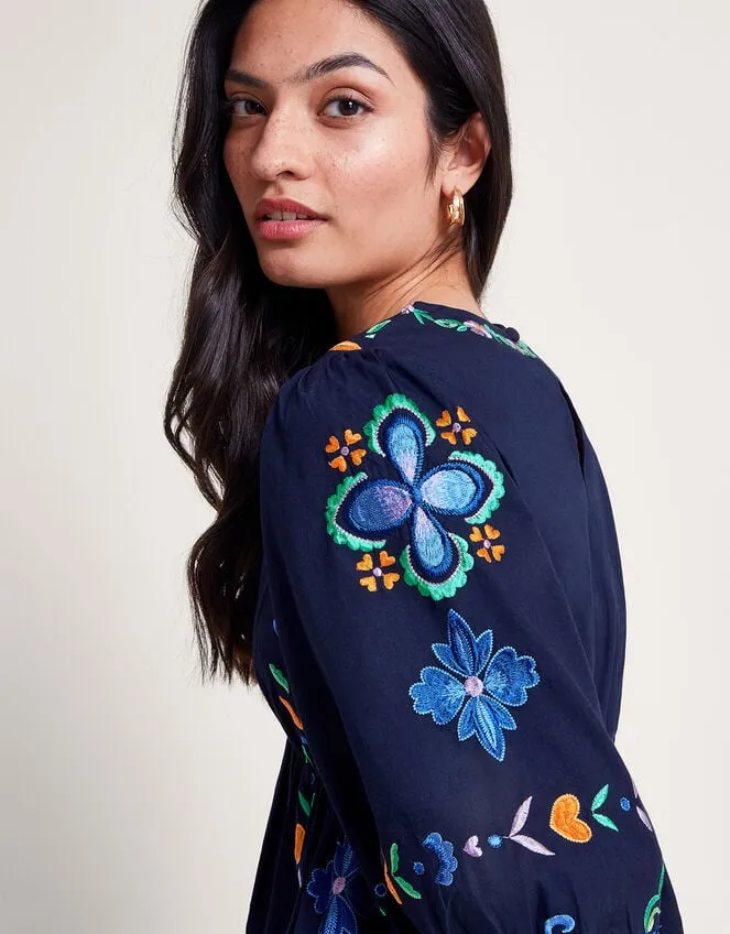 Eden Embroidered Dress Blue Women Monsoon Dresses