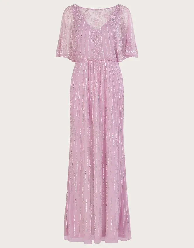 Elizabeth Embellished Maxi Dress In Recycled Polyester Pink Women Monsoon Occasionwear