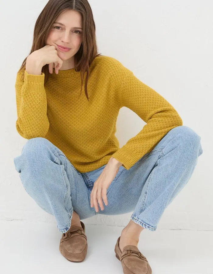 Ellie Jumper Yellow Women FatFace Knitwear