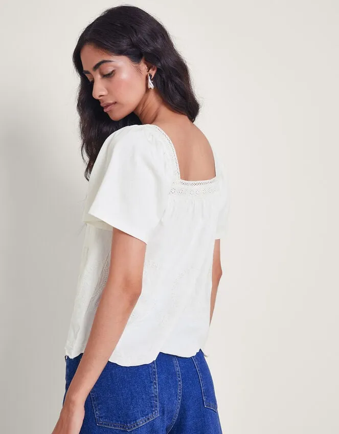 Elodie Embroidered TShirt Ivory Women Monsoon Tops and Blouses