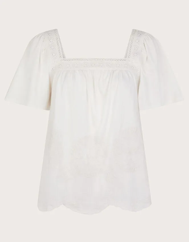 Elodie Embroidered TShirt Ivory Women Monsoon Tops and Blouses