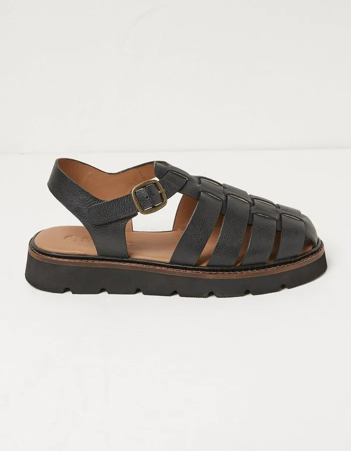 Elodie Fisherman Sandal Black Women FatFace Sandals