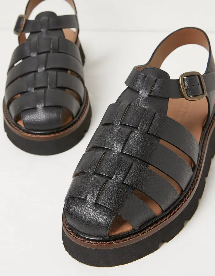 Elodie Fisherman Sandal Black Women FatFace Sandals