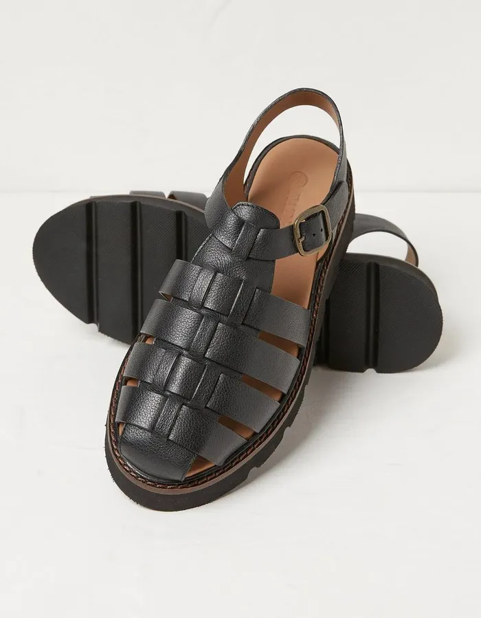 Elodie Fisherman Sandal Black Women FatFace Sandals