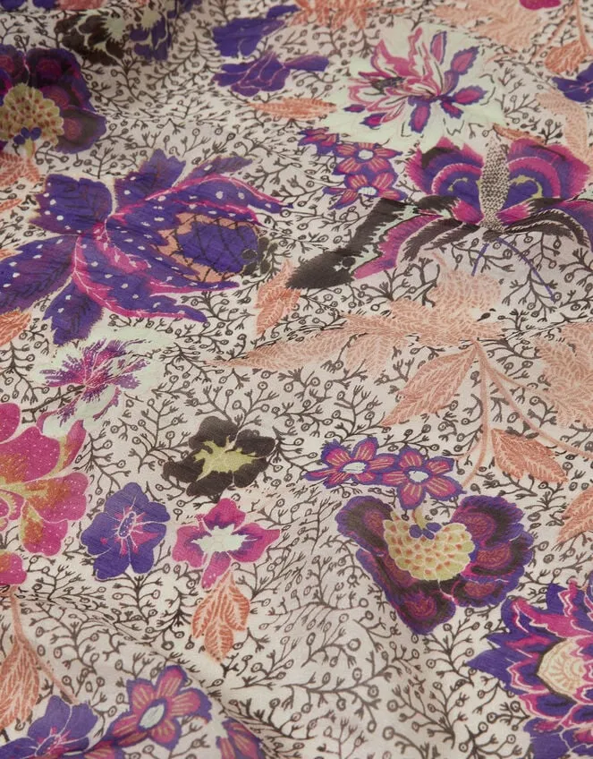 Elodie Floral Print Silk Scarf Women Monsoon Scarves