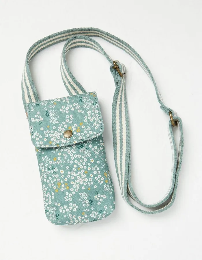 Elsie Canvas Phone Bag Green Haze Women FatFace Bags and Purses