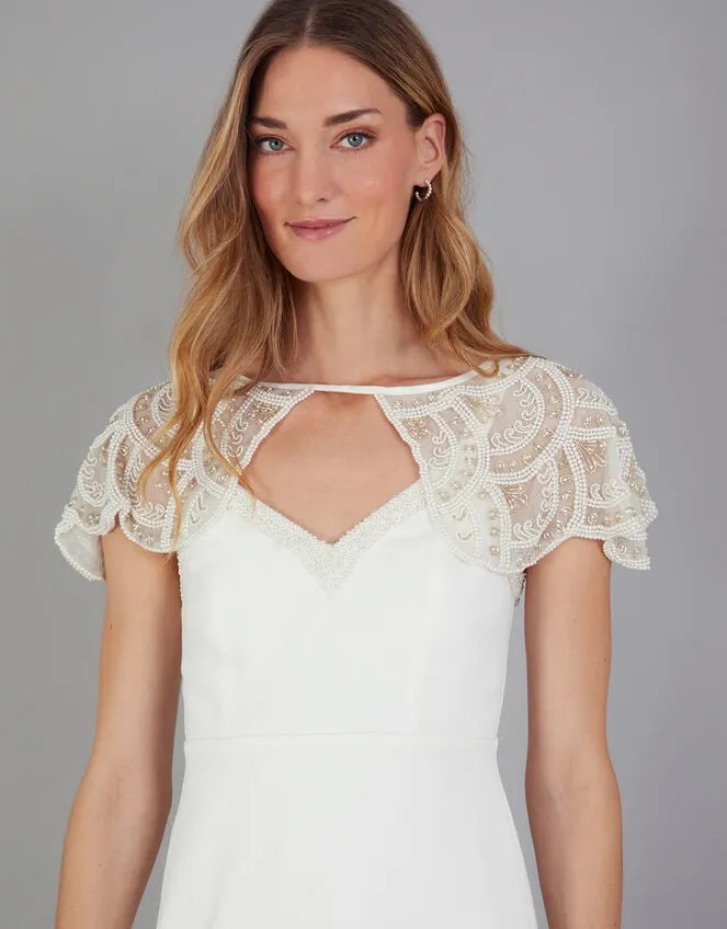 Embellished Bridal Shoulder Cape Ivory Women Monsoon Scarves