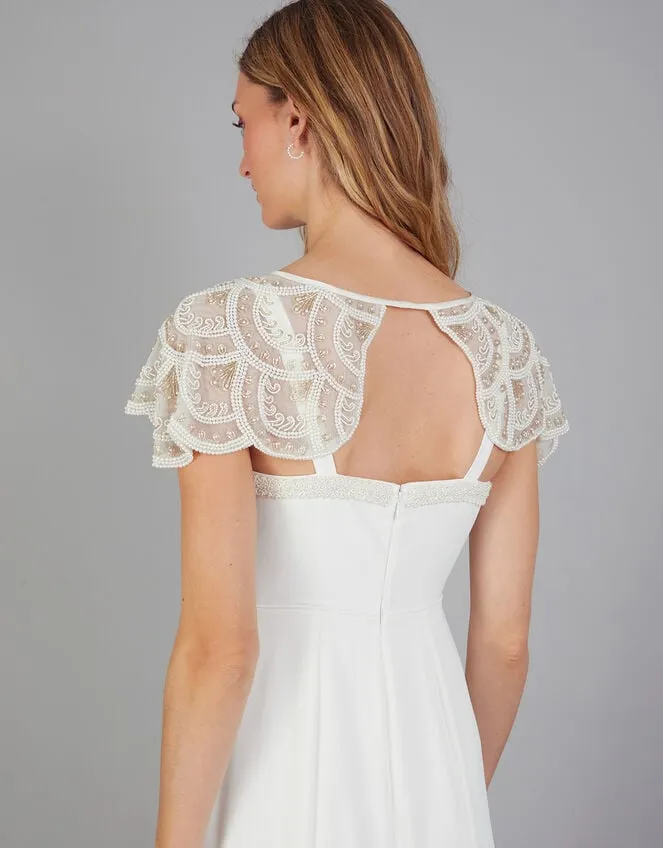 Embellished Bridal Shoulder Cape Ivory Women Monsoon Scarves