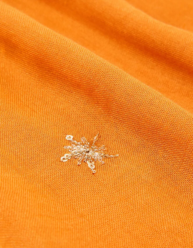 Embellished Lightweight Scarf Orange Women Monsoon Scarves