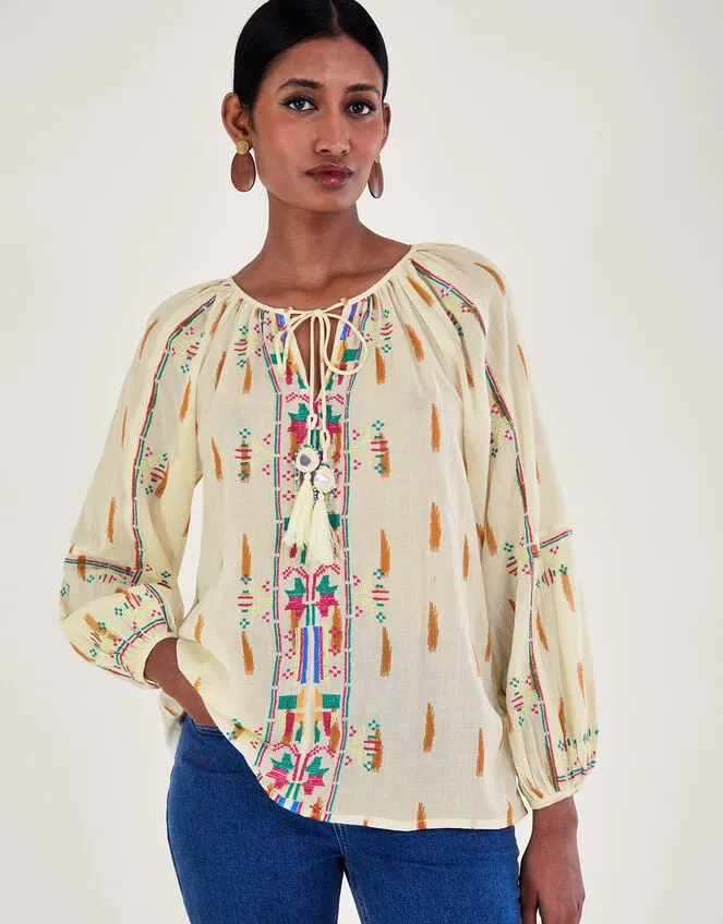 Embroidered Aztec Top Ivory Women Monsoon Tops and Blouses