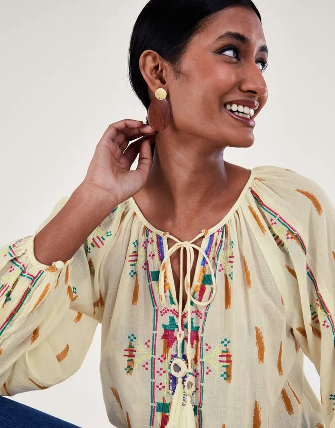 Embroidered Aztec Top Ivory Women Monsoon Tops and Blouses