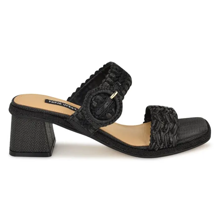 Emerey Woven Slide Sandals Black Women Nine West Sandals