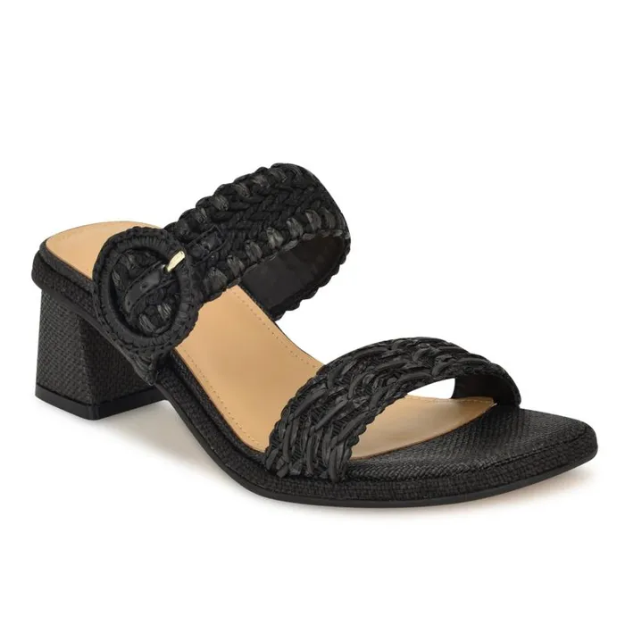 Emerey Woven Slide Sandals Black Women Nine West Sandals