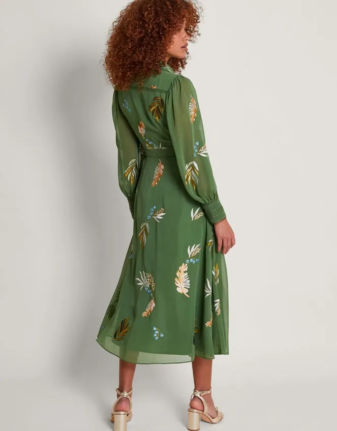 Erin Embroidered Shirt Dress Green Women Monsoon Occasionwear