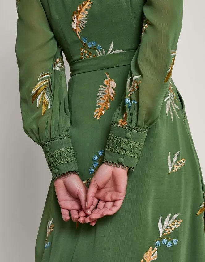 Erin Embroidered Shirt Dress Green Women Monsoon Occasionwear
