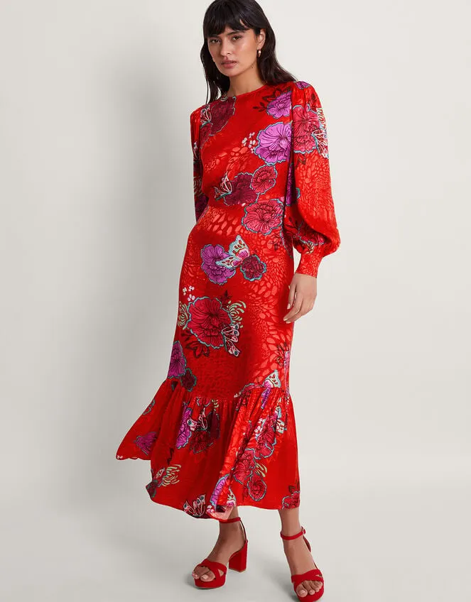 Esme Floral Tea Dress Red Women Monsoon Dresses