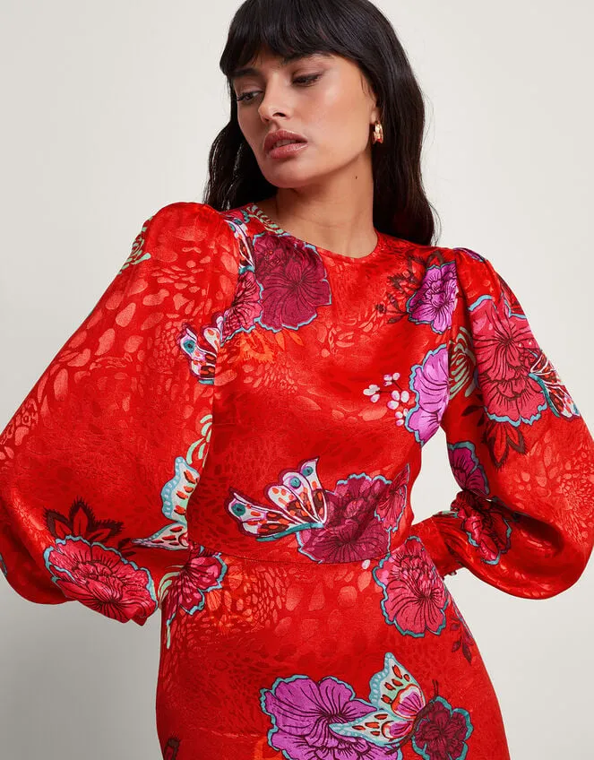 Esme Floral Tea Dress Red Women Monsoon Dresses