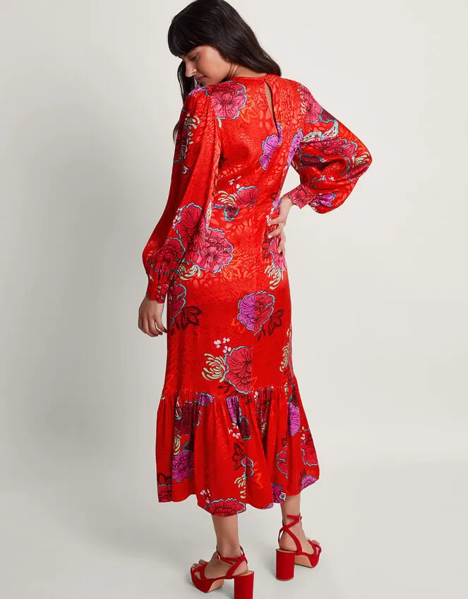 Esme Floral Tea Dress Red Women Monsoon Dresses