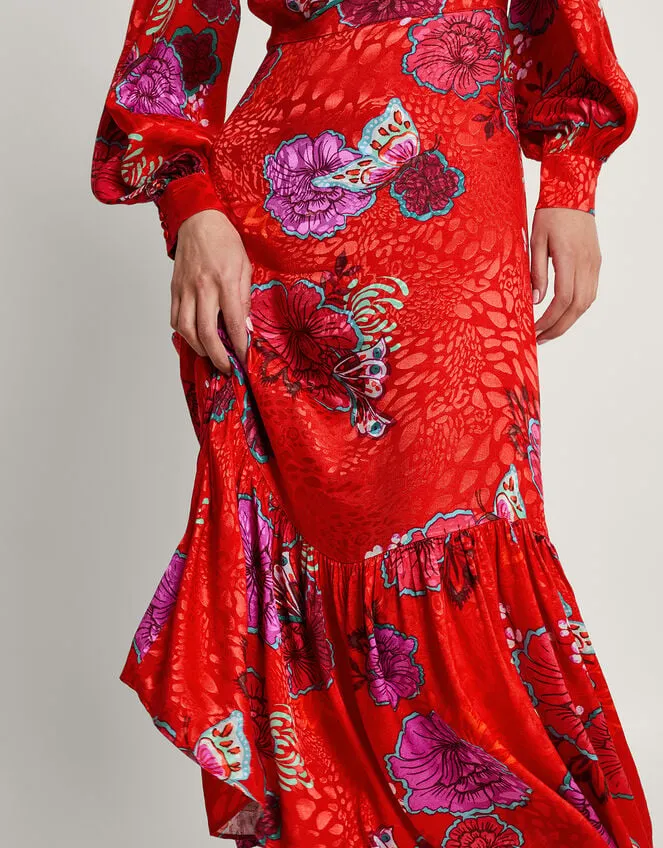 Esme Floral Tea Dress Red Women Monsoon Dresses