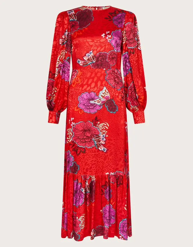 Esme Floral Tea Dress Red Women Monsoon Dresses