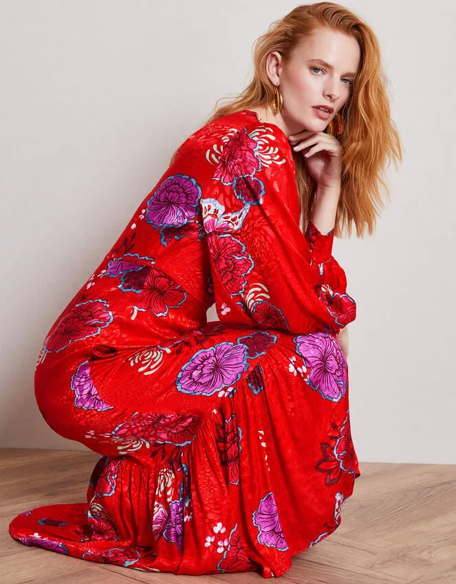 Esme Floral Tea Dress Red Women Monsoon Dresses