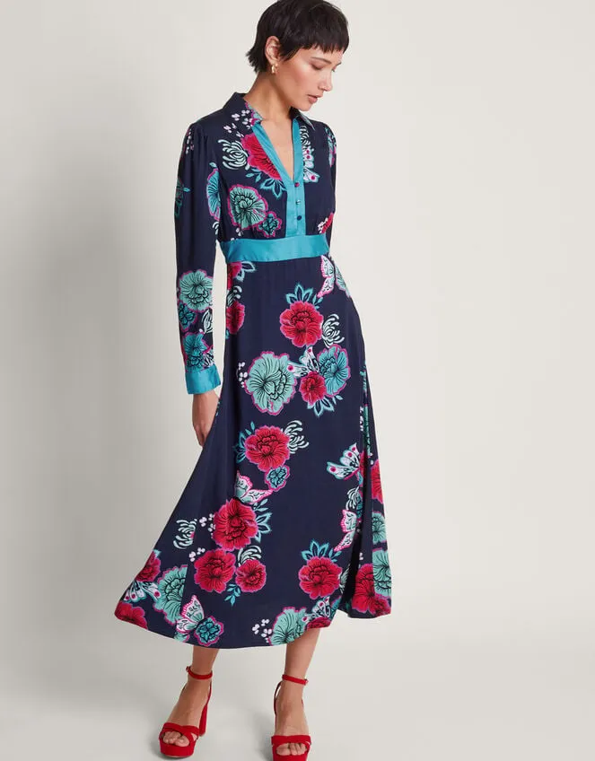 Esme Shirt Dress Blue Women Monsoon Occasionwear