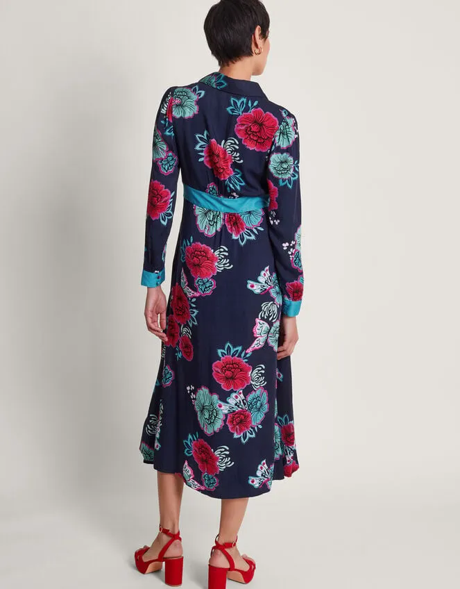 Esme Shirt Dress Blue Women Monsoon Occasionwear