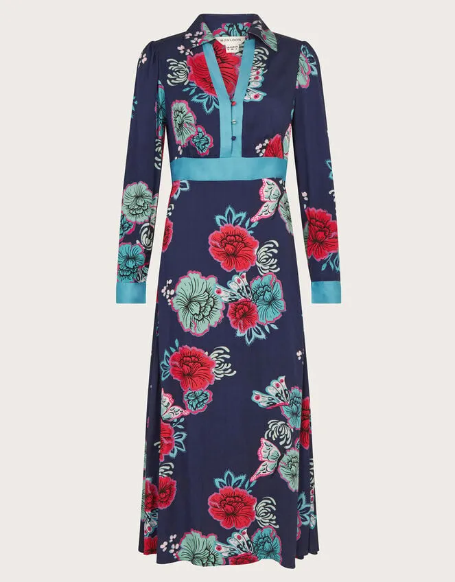 Esme Shirt Dress Blue Women Monsoon Occasionwear
