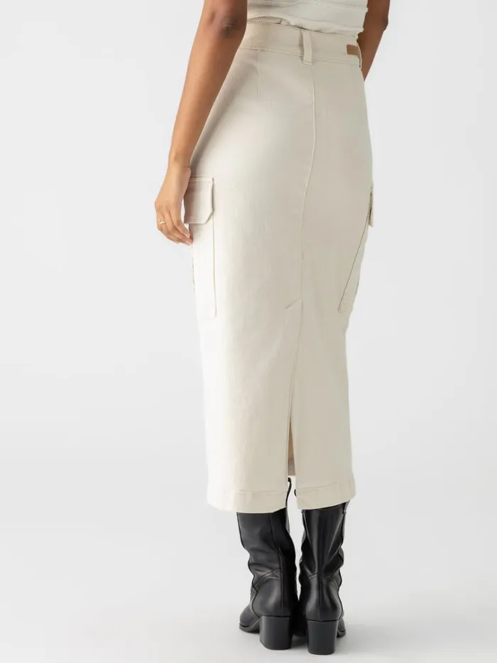 Essential Cargo Standard Rise Skirt French Vanilla Women Sanctuary Clothing Denim