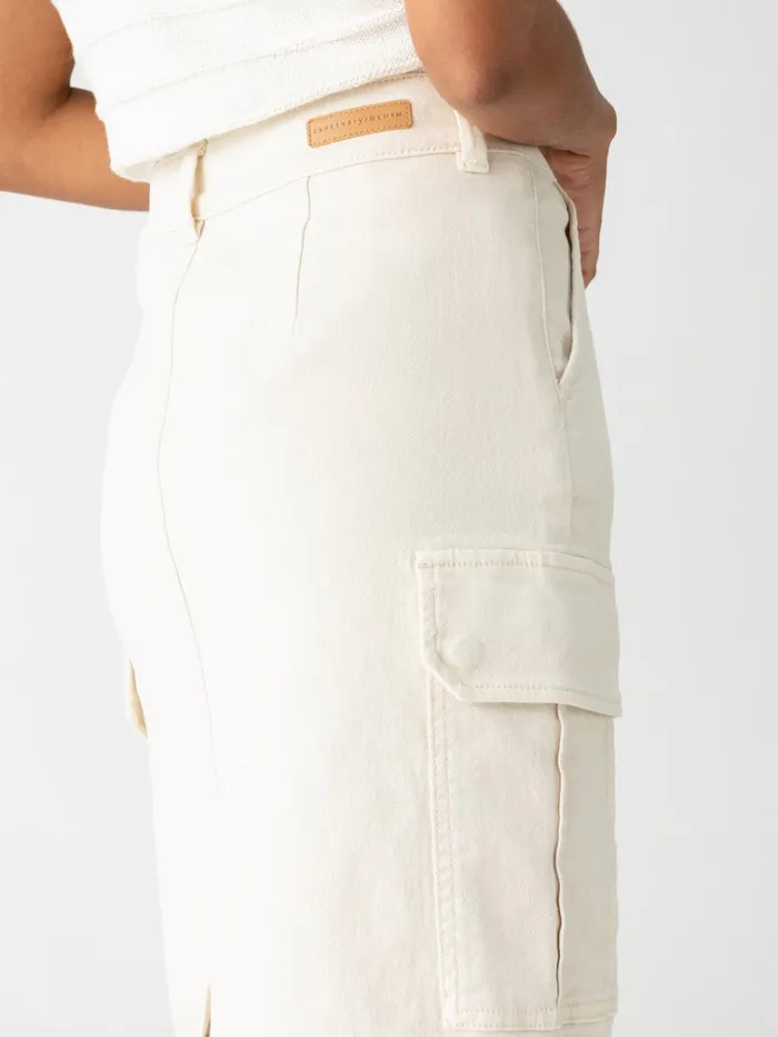 Essential Cargo Standard Rise Skirt French Vanilla Women Sanctuary Clothing Denim