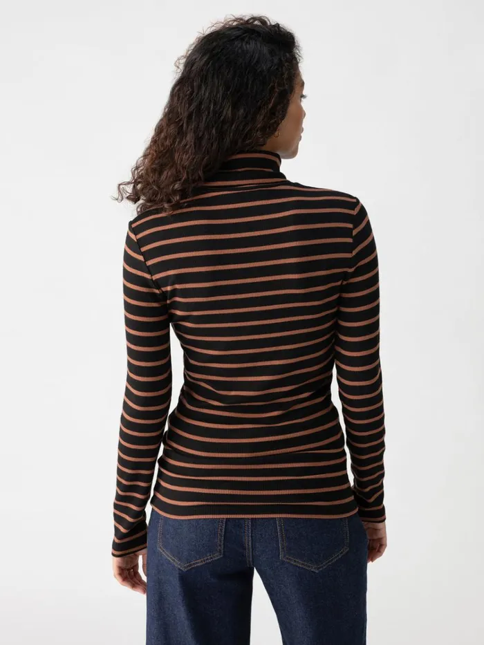 Essential Turtleneck Top Raw Hide Black Stripe Women Sanctuary Clothing Sweaters and Cardis Essential Turtleneck Top Raw Hide Black Stripe Women Sanctuary Clothing Sweaters and Cardis