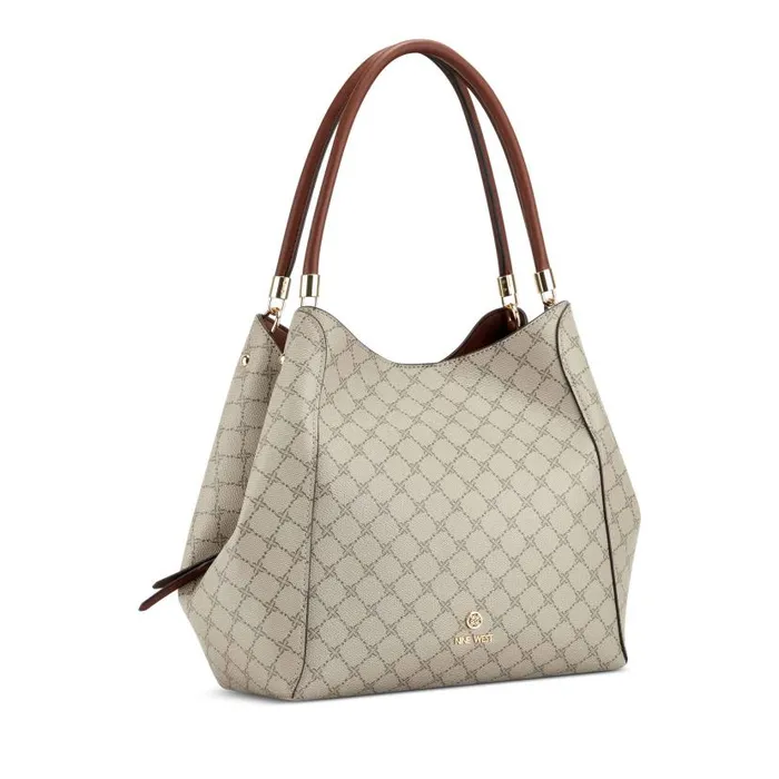 Etta Jet Set Carryall Beige Logomahogany WomenMen Nine West Satchels and Shoulder Bags Etta Jet Set Carryall Beige Logomahogany WomenMen Nine West Satchels and Shoulder Bags