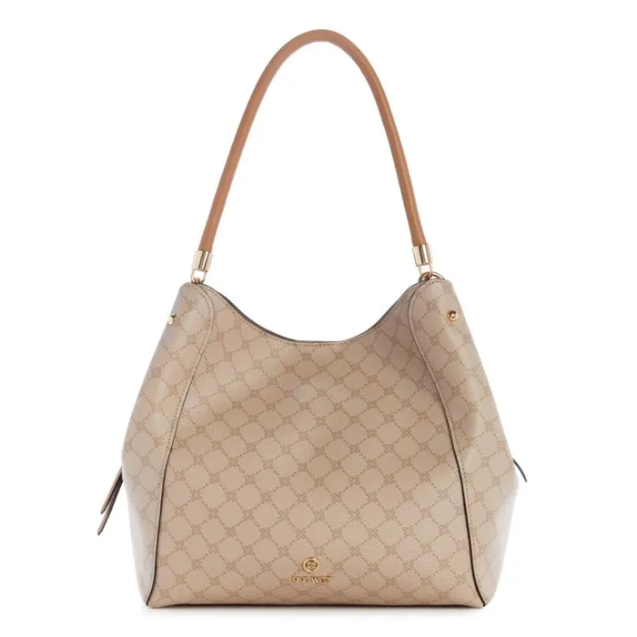 Etta Jet Set Carryall Khaki Logocamel WomenMen Nine West New Handbags
